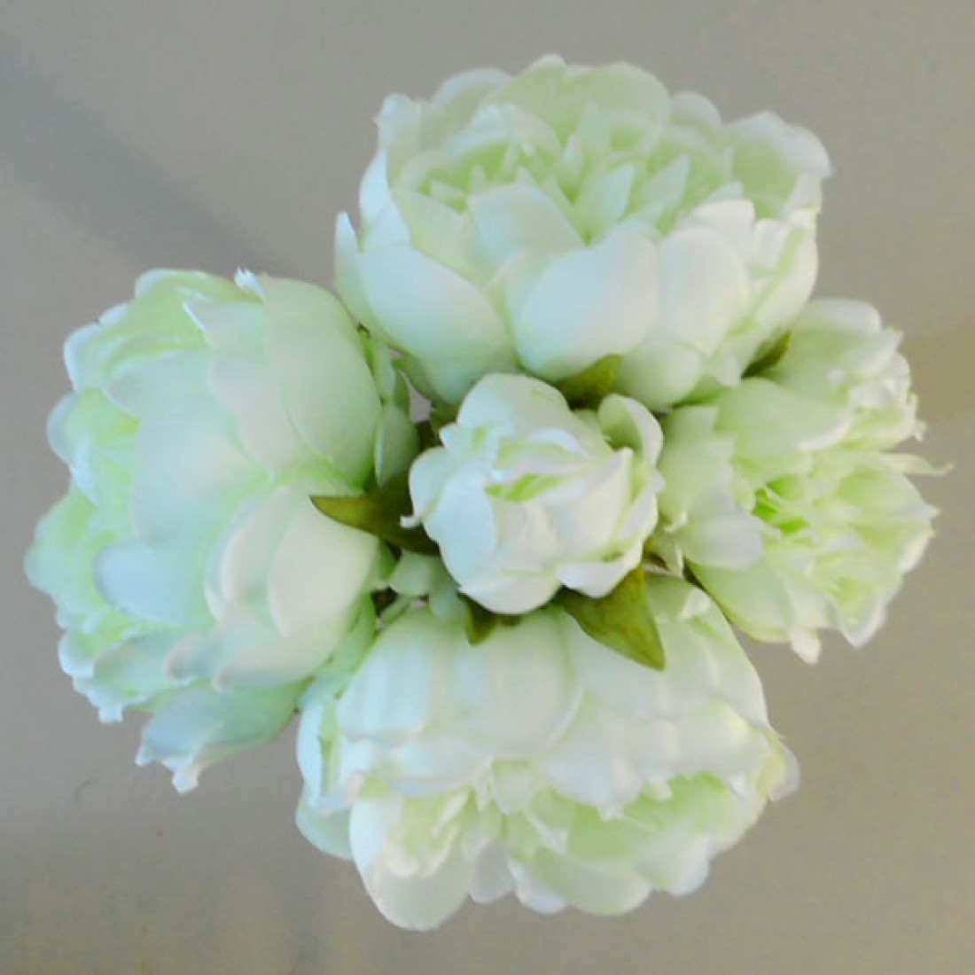 Artificial Peony Posy Pale Green 28cm Artificial Flowers